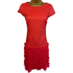 Coast Coral Jacquard Ruffle Skirt Bodycon Mini Dress  UK 8