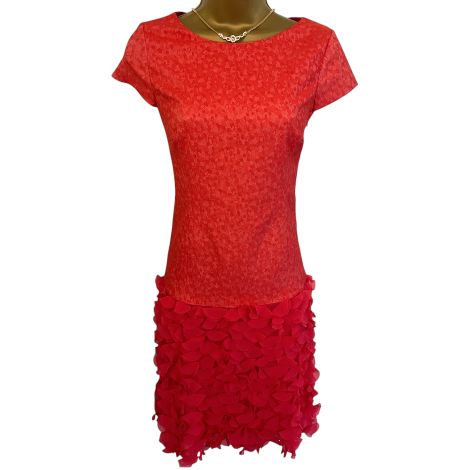 Coast Coral Jacquard Ruffle Skirt Bodycon Mini Dress  UK 8