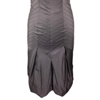 Karen Millen Brown Taffeta Bubble Hem Dress UK 8