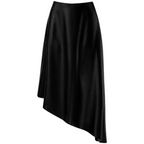 Palones Black Satin Asymmetrical Midi Skirt UK 14