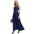 Dorothy Perkins Showcase Navy Chiffon Dress UK 12