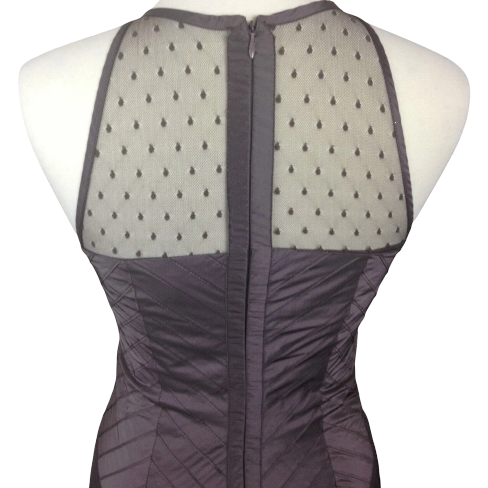 Karen Millen Brown Taffeta Bubble Hem Dress UK 8