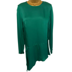 Stradivarius Emerald Green Silky Asymmetric Top UK 10/12