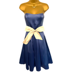 Coast Cornflower Blue Satin Fit & Flare Dress UK 12