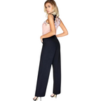 Little Mistress Black & Peach Floral Jumpsuit  UK 14