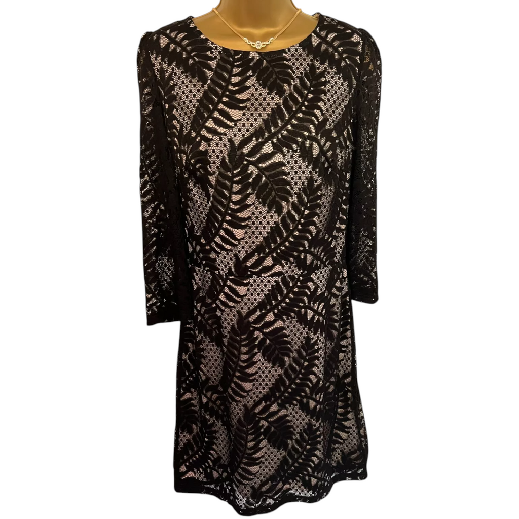 Dorothy Perkins Black Lace Overlay Dress UK 12 Tall