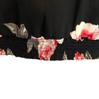 H&M Black Pink Chiffon Floral Long Top UK 8
