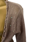 Laura Ashley Light Brown Soft Mohair Sequin Tie Cardigan  UK 8