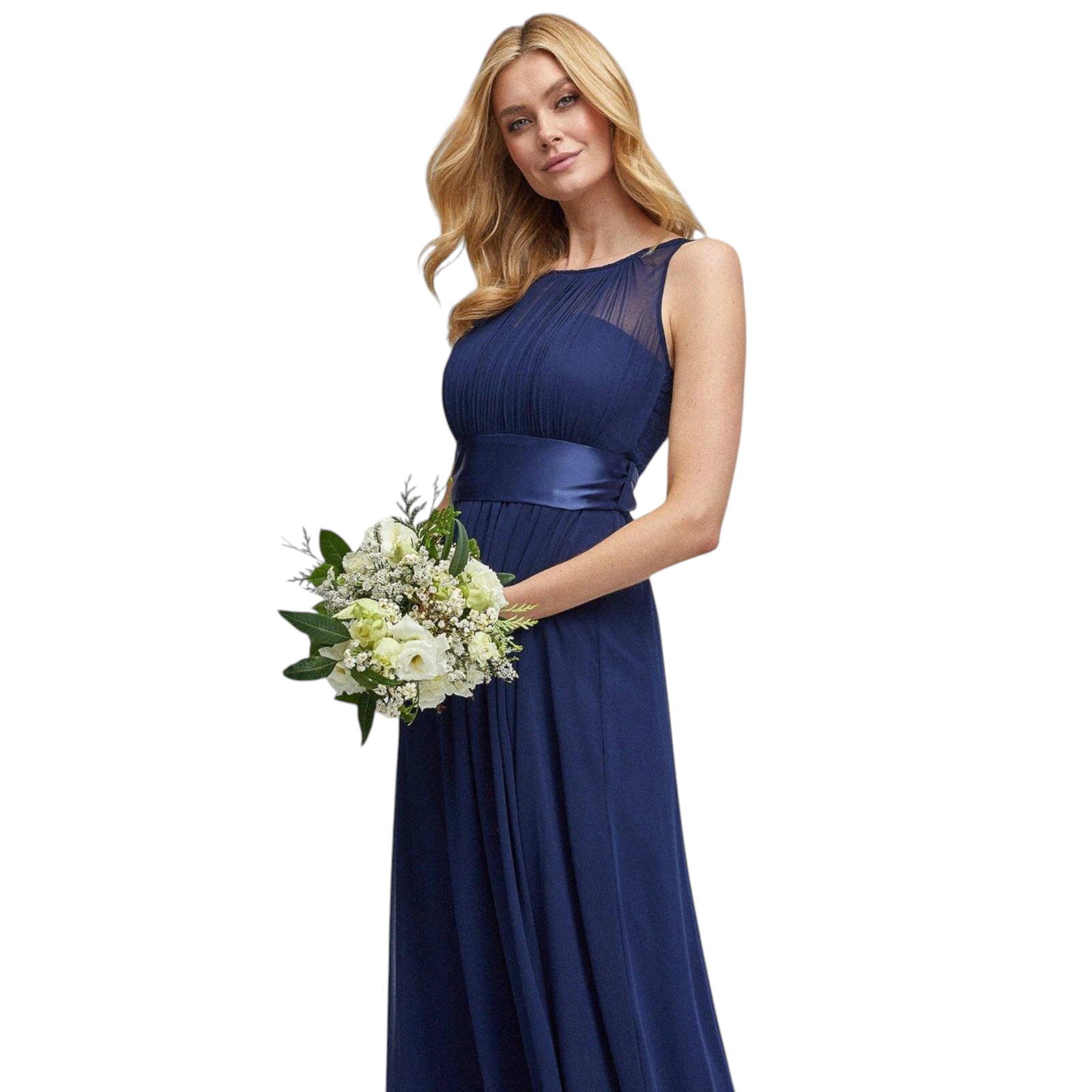Dorothy Perkins Showcase Navy Chiffon Dress UK 12