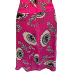 Whistles Cerise Pink Silk Floral Draped Skirt UK 10