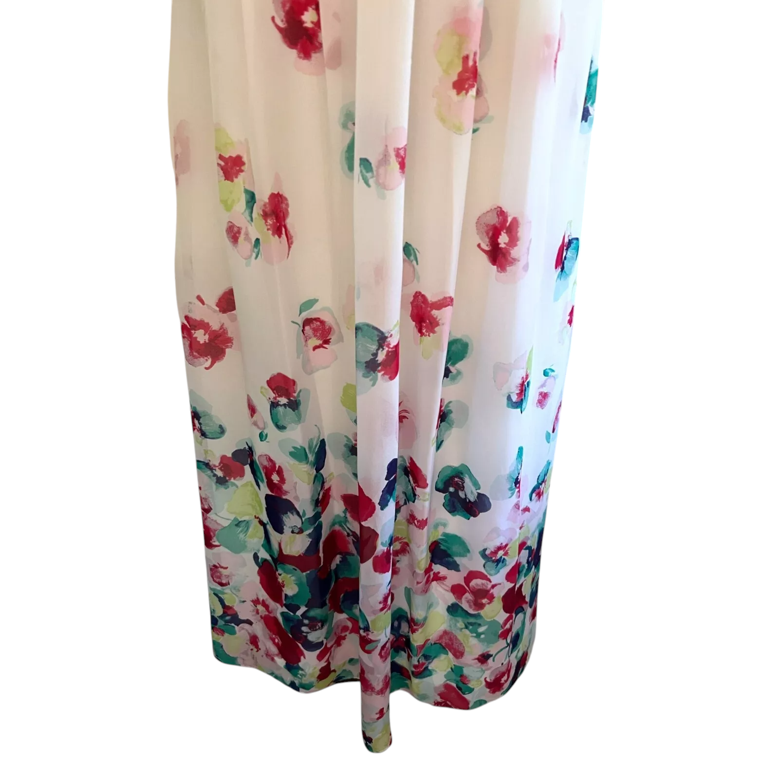 Monsoon White Chiffon Multi Coloured Floral Dress UK 10