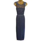 Whistles Narcisse Petrol Blue Lace Maxi Dress UK 10