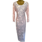 Penguin Designs Pink Blue Lace Dress UK 16