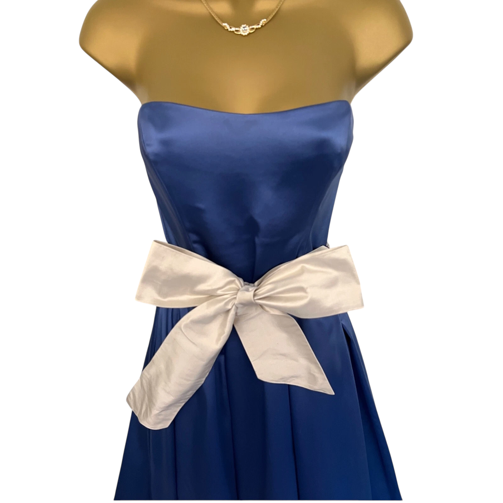 Coast Cornflower Blue Satin Fit & Flare Dress UK 12