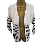 Dorothy Perkins Black Ivory Waffle Knit Cardigan UK 12