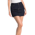 All Saints Ace Indigo Denim Frayed Hem Mini Skirt UK 10