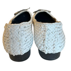Capollini White & Metallic Grey Woven Leather Shoes UK 5