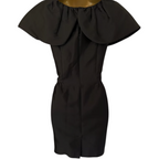 Reiss Black Taffeta Wide Collar Sleeveless Mini Dress UK 8