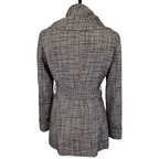 M&S Vintage Navy White Wide Collar Belted Jacket  UK 8