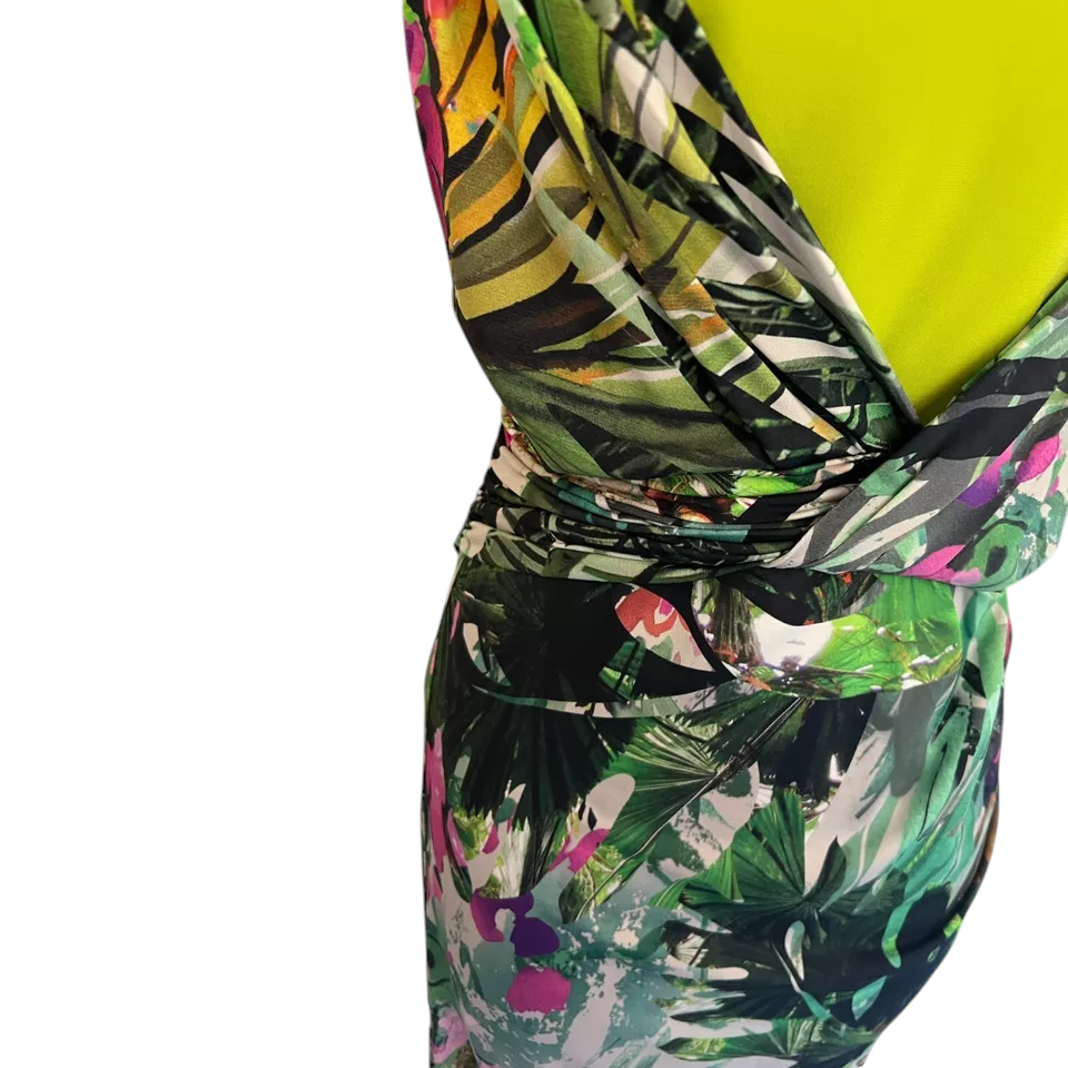 Maria Grazia Severi Green Jewelled Drape Dress UK 12