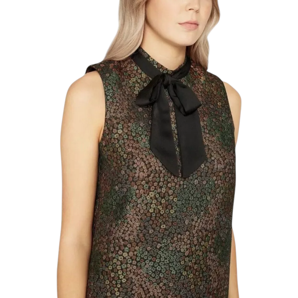 Miss Selfridge Multicoloured Floral Jacquard Dress UK 12