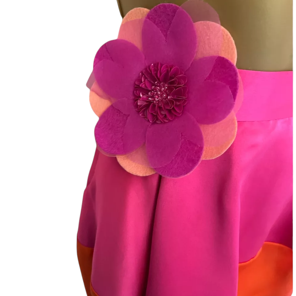 River Island Orange Pink Mini Tulip Skirt UK 10