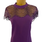 Dorothy Perkins Showcase Purple Crochet Sequin Dress UK 10