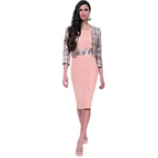 Michaela Louisa Peach Silver Sequin Jacket UK 14