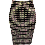 Escada Margaretha Ley Vintage Black Pastel Pencil Skirt UK 10