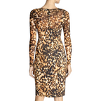 Karen Millen Brown & Tan Leopard Bodycon UK 12