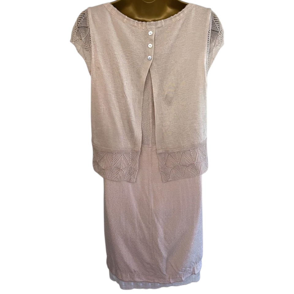 Mado et Les Autres Pale Blush Fine Knit Dress UK 10