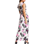 River Island White Pink Print Maxi Dress  UK 10