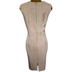 Jacques Vert Pale Gold Shimmer Textured Dress UK 14