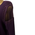 Evans Pear Shape Purple Mesh Shoulder Jumper UK 16