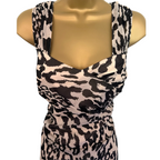 L.K. Bennett Black & Ivory Animal Print Silk Dress UK 16