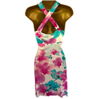 VJC Versace Multi Coloured Crossover Back Jersey Dress UK 14