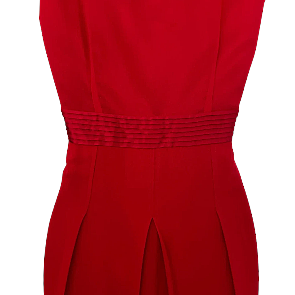 Hobbs Red Silk Beaded Sleeveless Dress UK 8