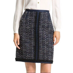 Tory Burch Navy Tweed Bouclé Skirt UK 12