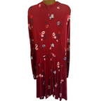 V by Very Burgundy Floral Jersey Dress UK 24