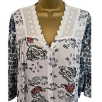 Odd Molly White Button Down Bell Sleeve Dress UK 10