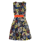 Karen Millen Multi Coloured Fit & Flare Floral Dress UK 14