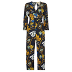 Whistles Black Floral Backless Jumpsuit UK 14