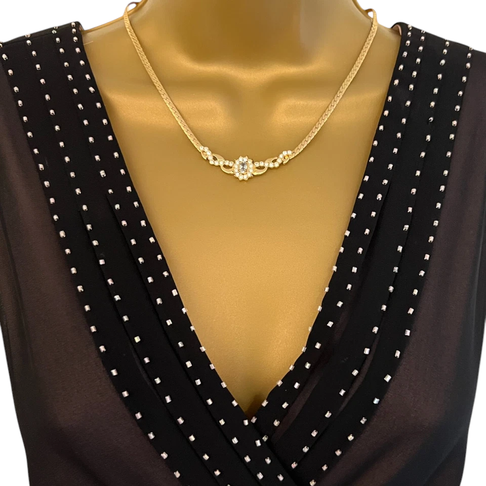 Coast Black & Champagne Silk Tie Beaded Dress UK 10