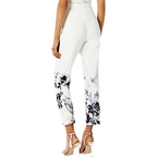Coast Cherries White Summer Tapered Cropped Trousers UK 12
