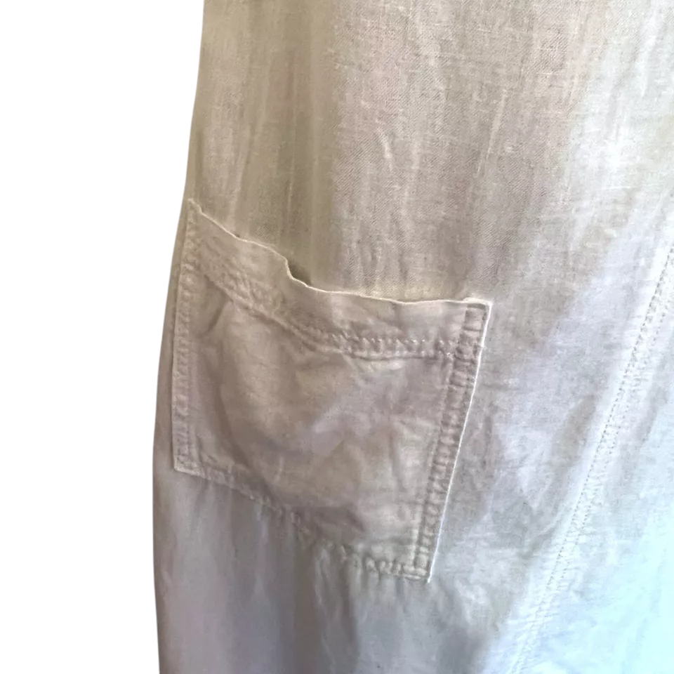 Next White Sleeveless Linen Mix Dress UK 12