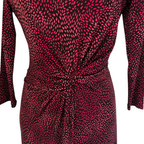 Laura Ashley Black Pink Silky Stretch Dress UK 10