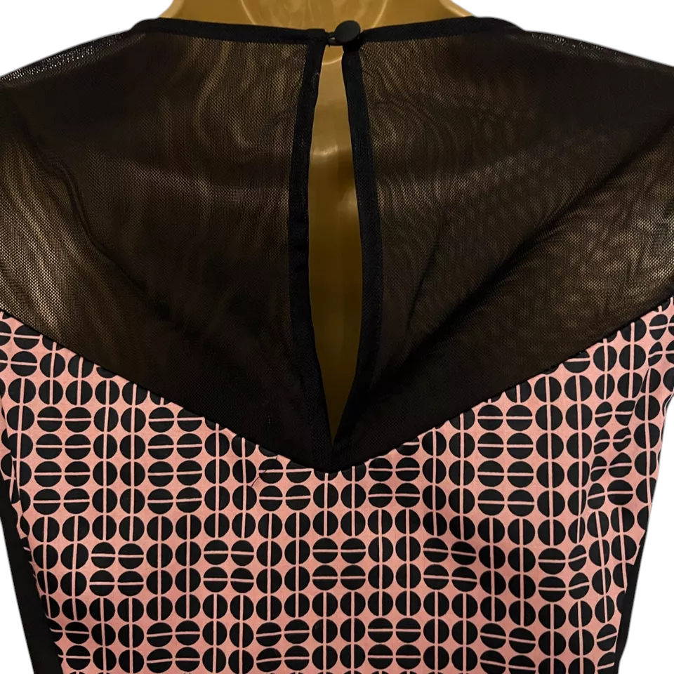 Jonathan Saunders Black Mesh Pink Dress UK 10