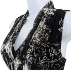 Coast Black Ivory Silk Print Fit & Flare Dress  UK 8