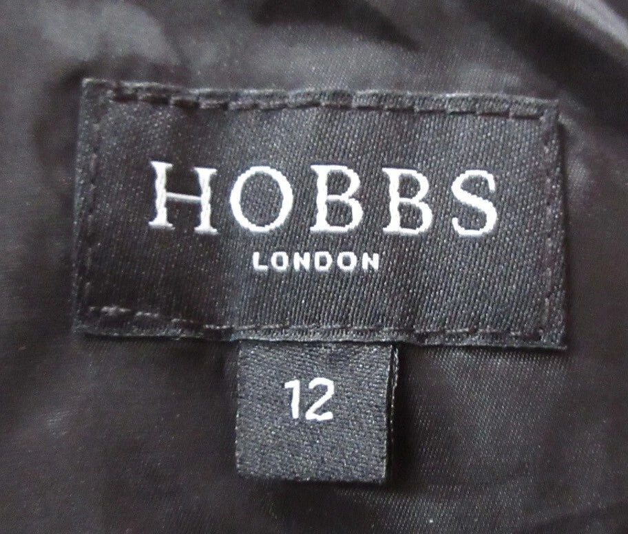 Hobbs Blue & Black Houndstooth Wool Dress UK 12