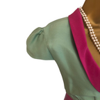 Libelula Green & Fuchsia Pink Silk Dress UK 10